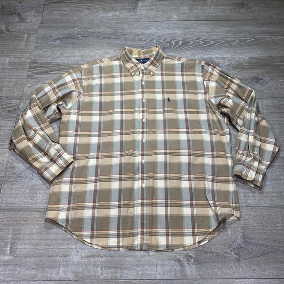Ralph Lauren Shirt Mens XL Plaid Button Down Classic Fit Dress Work Casual - Picture 1 of 7